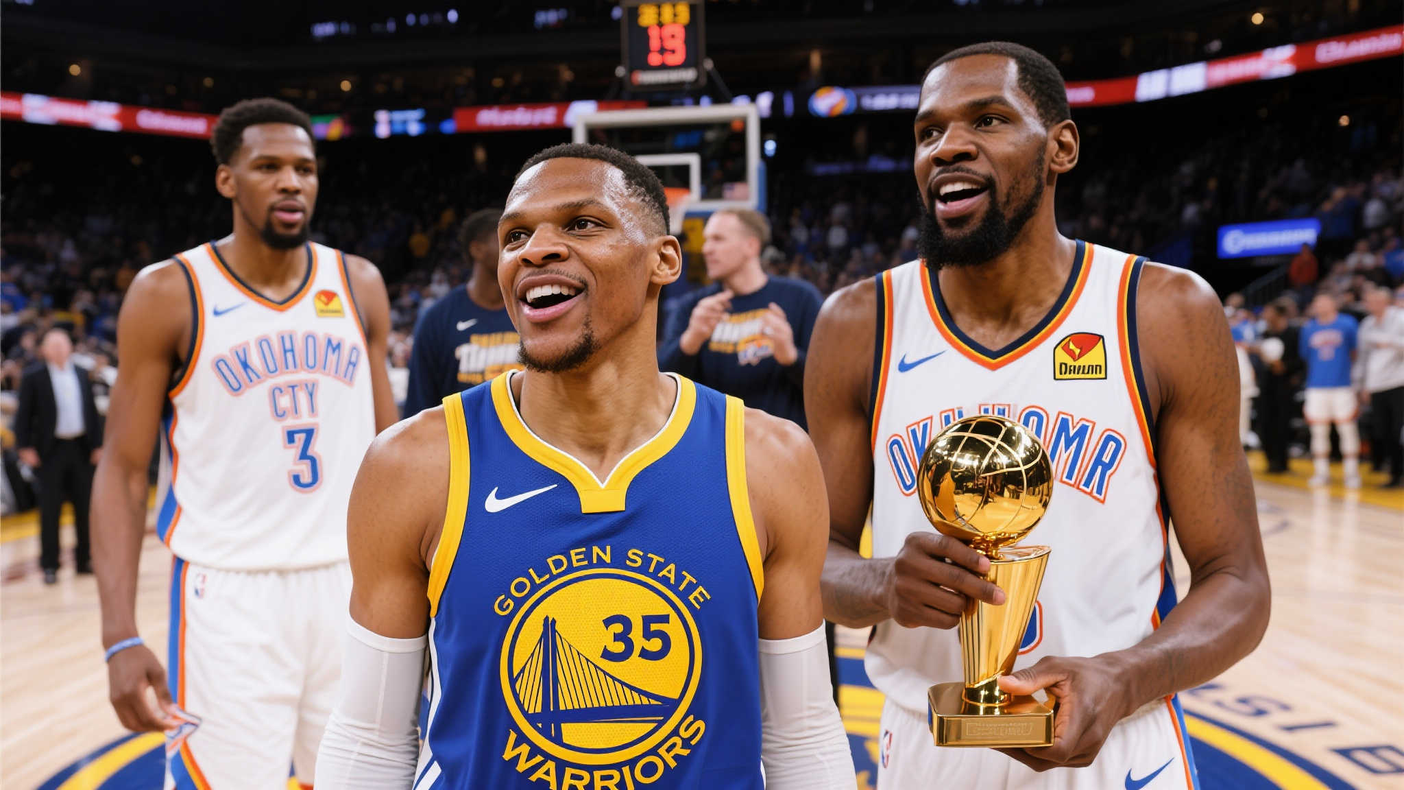 雷霆夺冠勇士官宣图祝贺传奇诞生 作为曾经紧张对抗过多次的两支球队,金州勇士与俄克拉